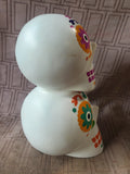 White Dios De Los Muertos Stacked Skull Figurine