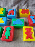 Lot of Plastic Blocks with Figural Inserts