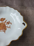 Limoges Leaf Shaped Floral Trinket Dish
