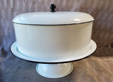 White and Black Enamel Cake Stand