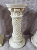 Set of 3 Resin Greco-Roman Style Column Pillar Candle Holders