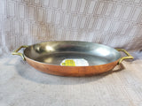 Vintage Paul Revere Copper and Brass Au Gratin Pan