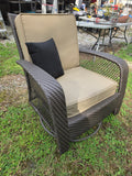 Brown All Weather Wicker Swivel/Rocking Chair w/Solarium Cushions (Copy)