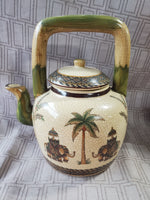 Vintage Crackle Glazed Elephant Teapot