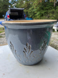 Large Decorative Glazed Pottery Planter