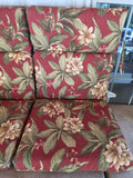 Pair of Maroon Floral Chair Cushions