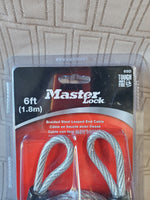(A) Master Lock 6 FT Braided Steel Looped End Cable UNOPENED