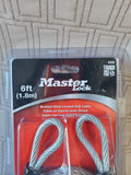 (A) Master Lock 6 FT Braided Steel Looped End Cable UNOPENED