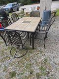 7-Piece Hampton Bay Bronze Tone Patio Dining Set, No Cushions