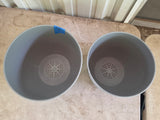 Two Sturdy Grey Plastic Planters