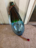Blue and Green Hand Blown Glass Hummingbird Feeder w/Stopper