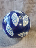Blue and White Asian Inspired Cloud Ceramic Orb