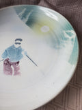 Signed Don Glasglow Pottery Ski Plate