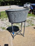 Galvanized 18" Steel Tub on Black Metal Stand