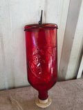 Red Glass Hummingbird Feeder (needs a new stopper)