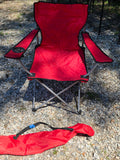 Red Folding Lounge Chair w/Carry Bag
