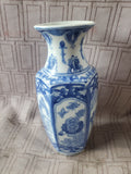 Blue and White Ceramic Bud Vase