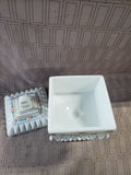 Westmoreland Milk Glass Pedestal Wedding Box Candy Dish