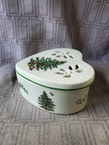 Spode "Christmas Tree" Pierced Heart Shaped Box