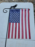 Black Metal "Bird" Flag Hanger w/American Flag