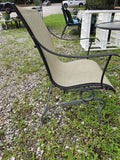 5-Piece Metal and Mesh Outdoor Dining Set w/Rocking Chairs