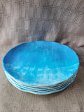Set of 5 222 Fifth Blue Melamine Dinner Plates