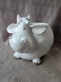 Apropos White Ceramic Cow Planter