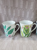Set of 4 Horchow Collection Botanical Mugs