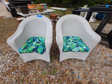 Lloyd Loom White Wicker Chair Pair