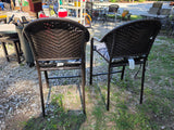 Two Counter Height Hampton Bay Wicker Chairs w/Cushions