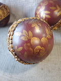 Set of 9 Resin Ornate Decorative Spheres