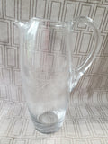 Etched Clear Glass Pitcher