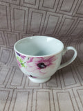 White Ceramic Dragonfly Teacup and Saucer Set