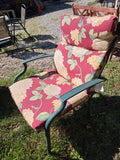 5-Piece Green Outdoor Dining Set w/Glass Top Table and Cushions