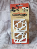 Just Grillin' Set of 4 Adjustable Spring Loaded Tablecloth Clamps UNOPENED
