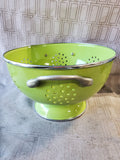 Green Enameled Colander