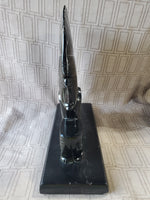 Carved Onyx Obsidian Mayan Statue