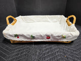 Vegetable Basket w/Embroidered Liner