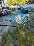 Rope Hammock w/Frame and Removable Cover/Pillows