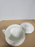 Vintage Gold and White Ceramic Chamber Pot