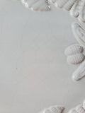 MudPie Seashell White Ceramic Crackle Glaze Serving Platter