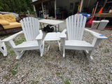 Seaside Casual Furniture Recycled Polymer Rocking Chair Pair w/Side Table (two sets available, priced separately)
