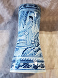 Asian Inspired Blue and White Porcelain Pillow