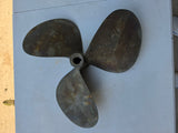 Vintage 3-Blade 17" Brass/Bronze Boat Propeller (A)