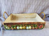 Woven Wicker Raffia Fruit and Vegetable Double Handle Basket