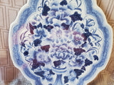 Blue and White Ceramic Floral Wall Plaque