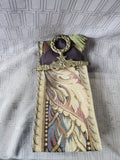 Tapestry Bell Bull with Ornate Brass Hanging Ring
