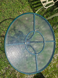 Green Metal Outdoor Dining Table w/Glass Top