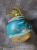 Hand Painted "Virgin Islands" Glass Ornament