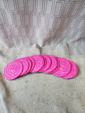 Set of 12 Pink Woven Coasters